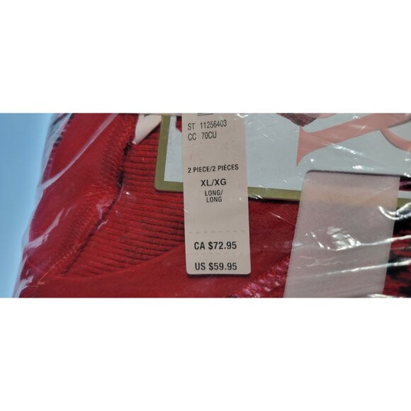 Victoria's Secret Thermal Long Pajama Set Red/Black , Medium ,XLarge New - Picture 7 of 7